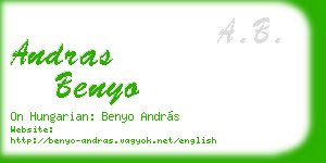 andras benyo business card